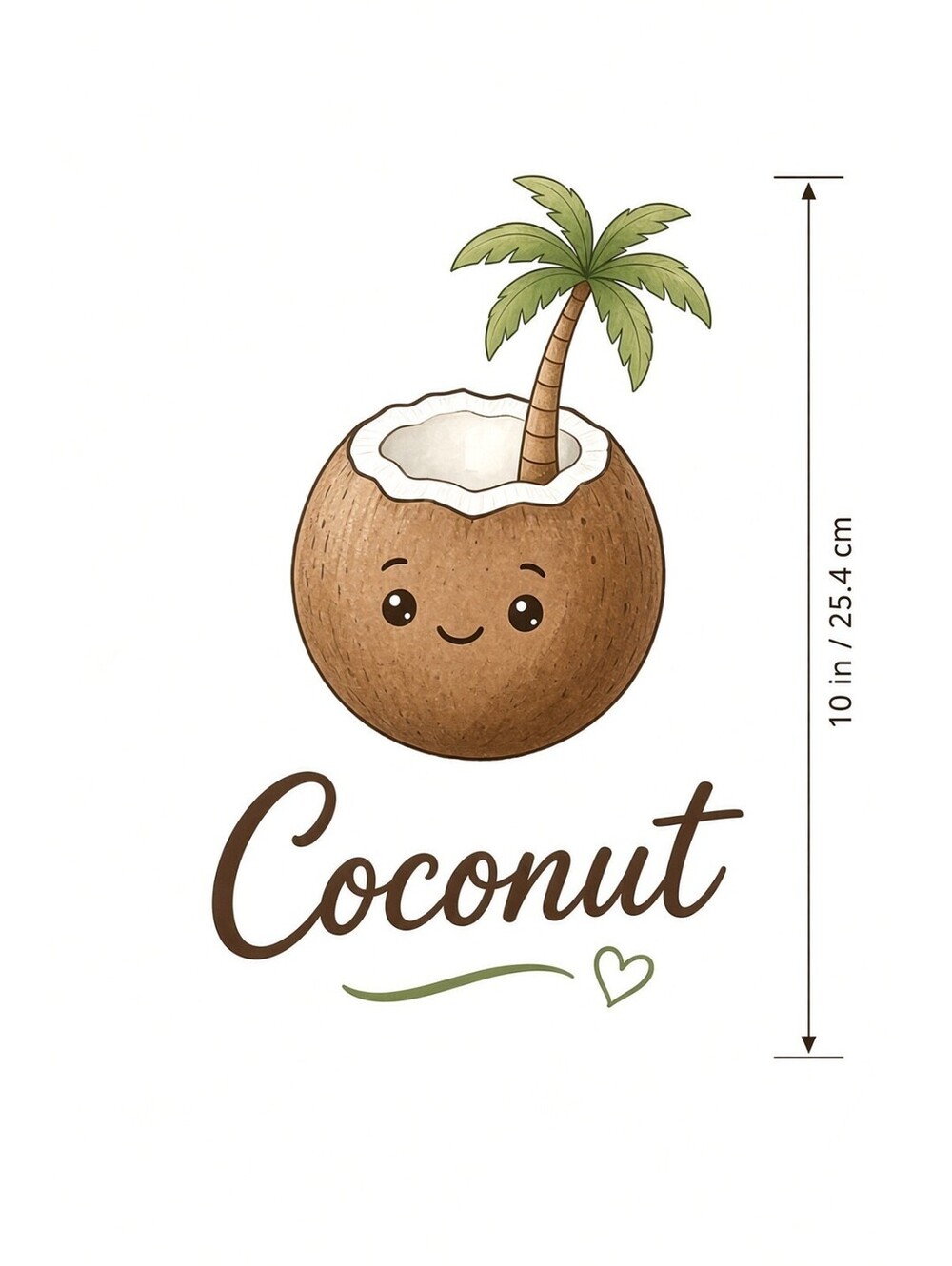 4pcs 10in Cute Coconut Palm Tropical DTF Transfer
